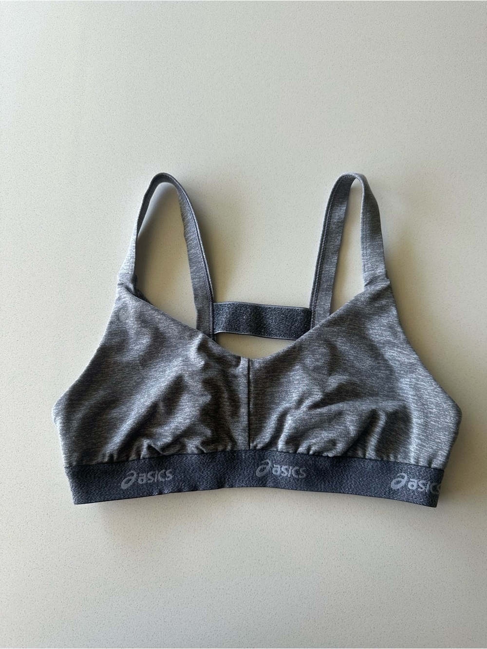 Asics Heather Gray Sports Bra with Elastic Band